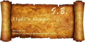 Ilyés Bianka névjegykártya