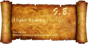 Ilyés Bianka névjegykártya